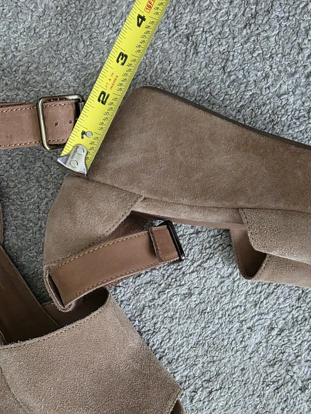 Chocolat Blu Beige Suede Platform Wedge Sandals with Ankle Buckles